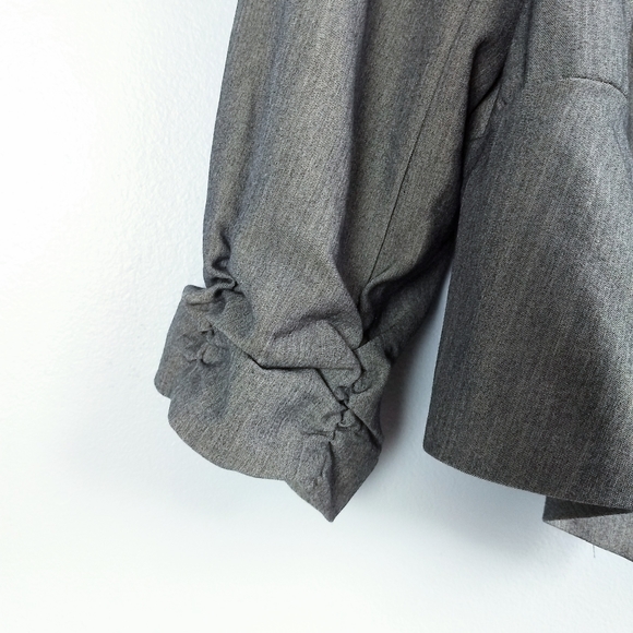 Cato Woman Grey Blazer w/ Ruched Sleeves - Picture 2 of 7